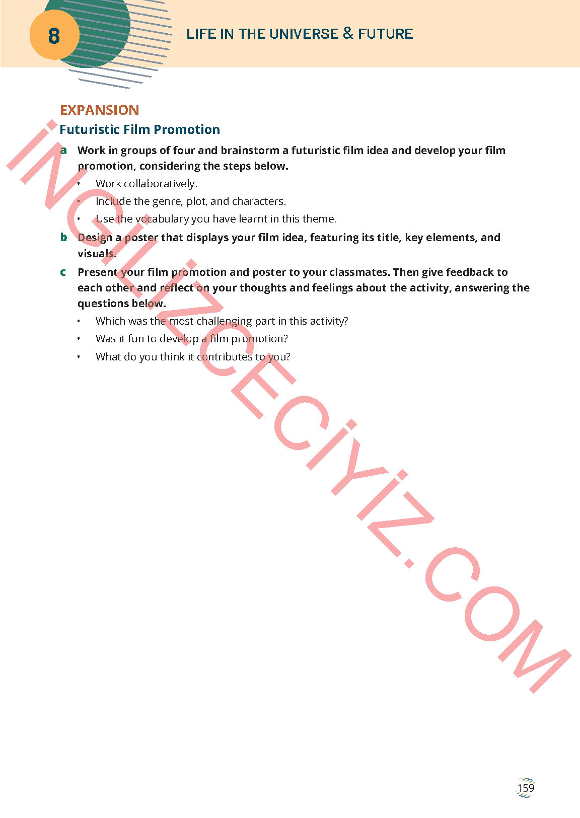 9. Sınıf Meb Yayınları İngilizce Ders Kitabı Sayfa 159 Cevapları