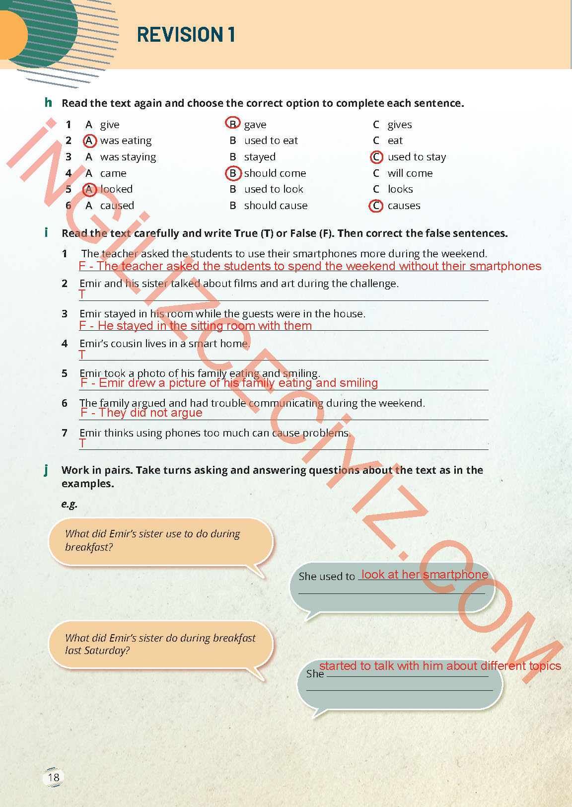 9. Sınıf Meb Yayınları İngilizce Ders Kitabı Sayfa 18 Cevapları