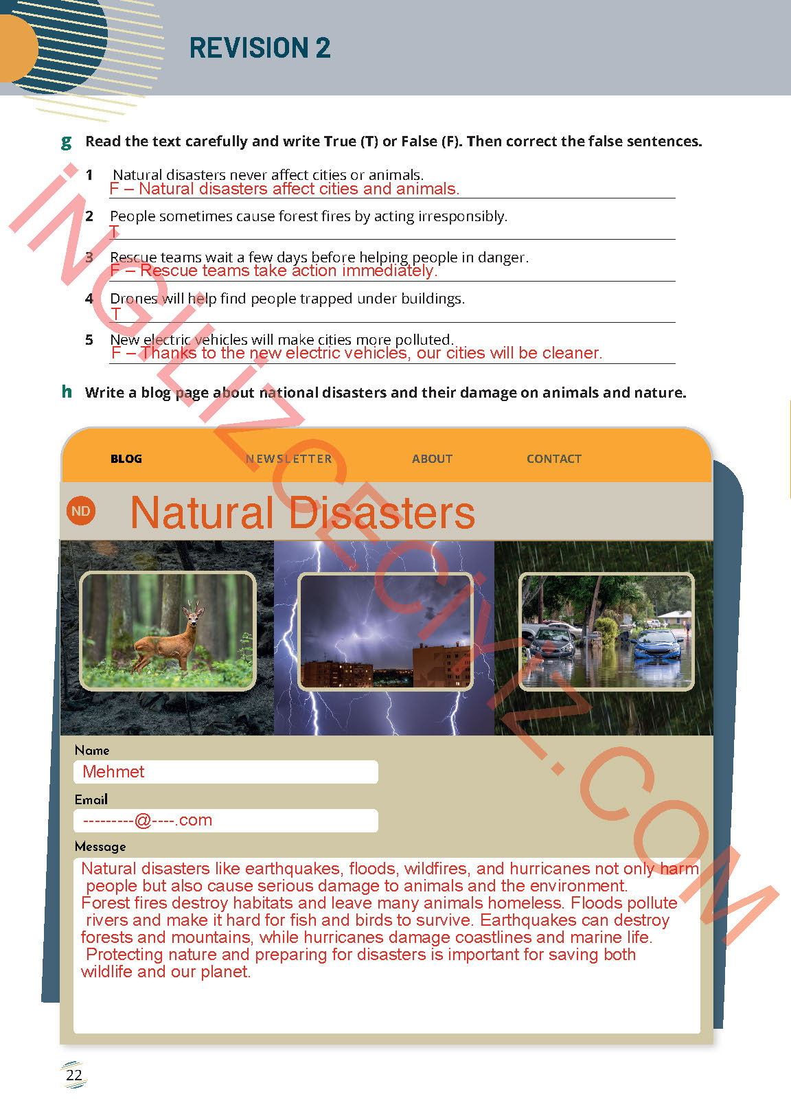 9. Sınıf Meb Yayınları İngilizce Ders Kitabı Sayfa 22 Cevapları