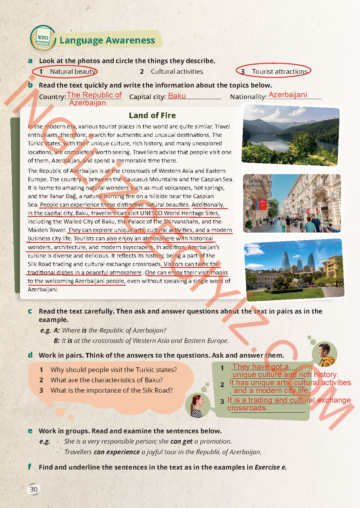 9. Sınıf Meb Yayınları İngilizce Ders Kitabı Sayfa 30 Cevapları