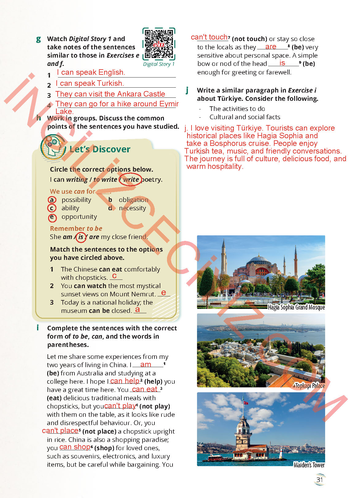 9. Sınıf Meb Yayınları İngilizce Ders Kitabı Sayfa 31 Cevapları