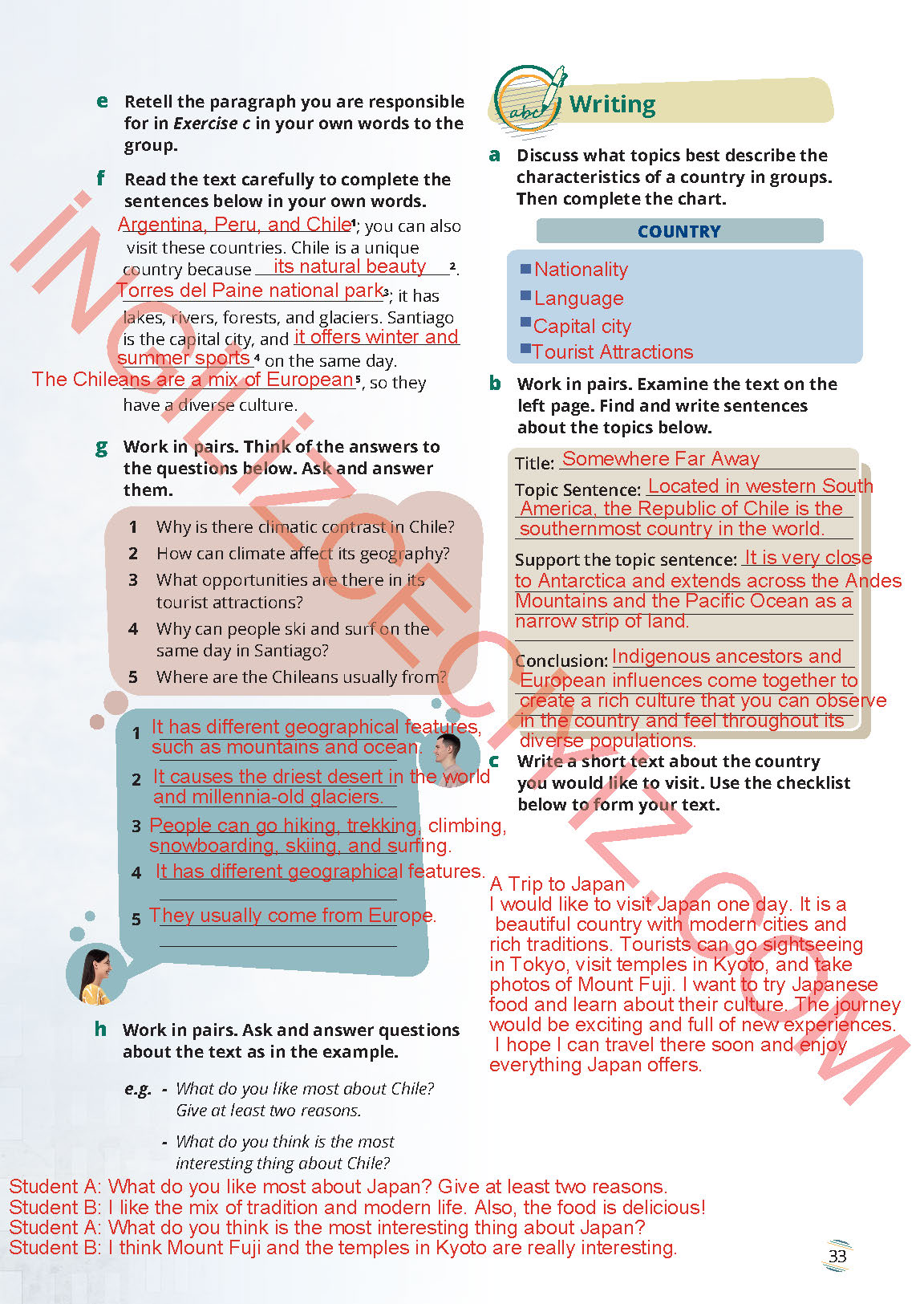 9. Sınıf Meb Yayınları İngilizce Ders Kitabı Sayfa 33 Cevapları