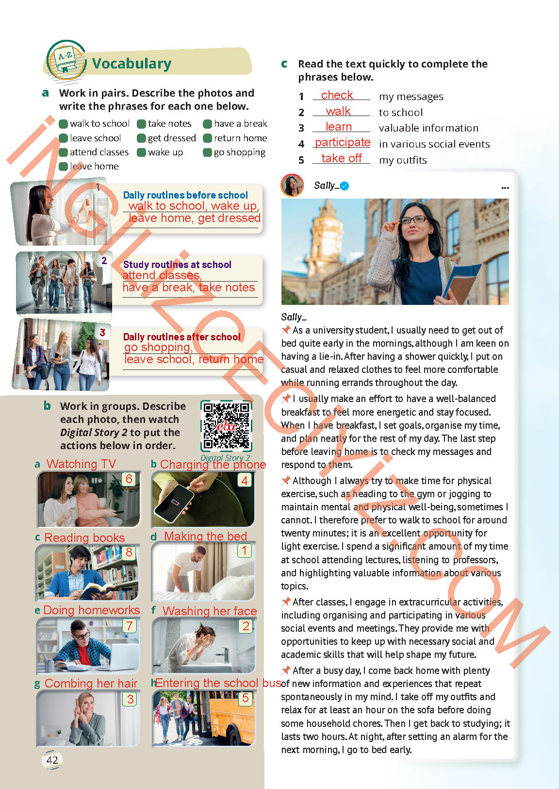 9. Sınıf Meb Yayınları İngilizce Ders Kitabı Sayfa 42 Cevapları