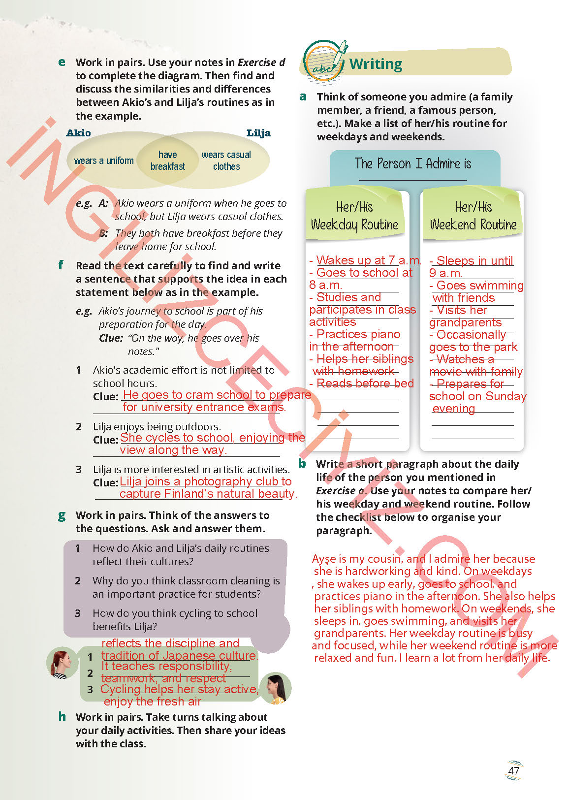 9. Sınıf Meb Yayınları İngilizce Ders Kitabı Sayfa 47 Cevapları