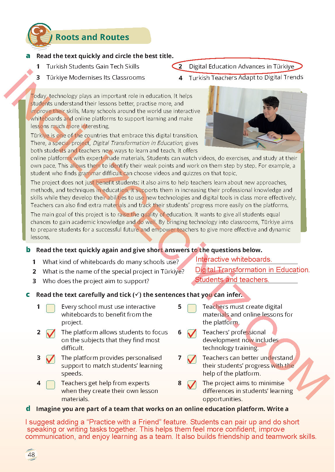 9. Sınıf Meb Yayınları İngilizce Ders Kitabı Sayfa 48 Cevapları