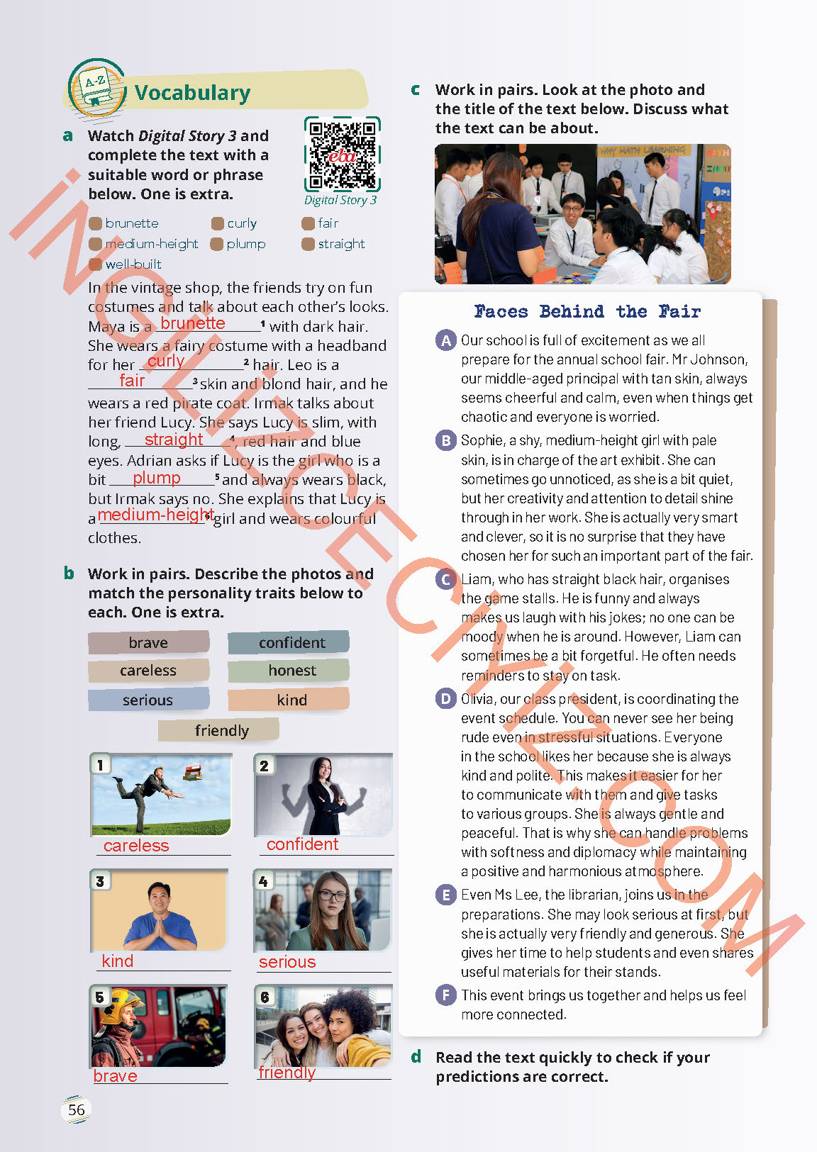 9. Sınıf Meb Yayınları İngilizce Ders Kitabı Sayfa 56 Cevapları