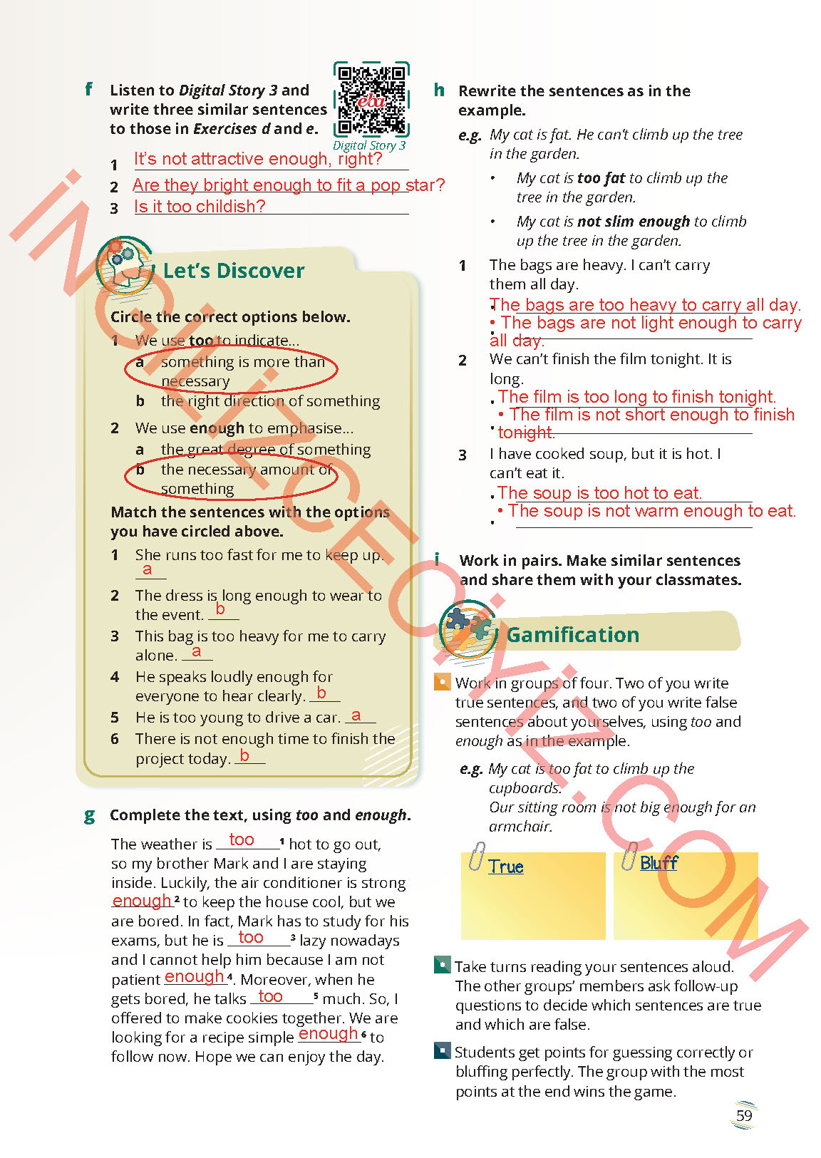 9. Sınıf Meb Yayınları İngilizce Ders Kitabı Sayfa 59 Cevapları