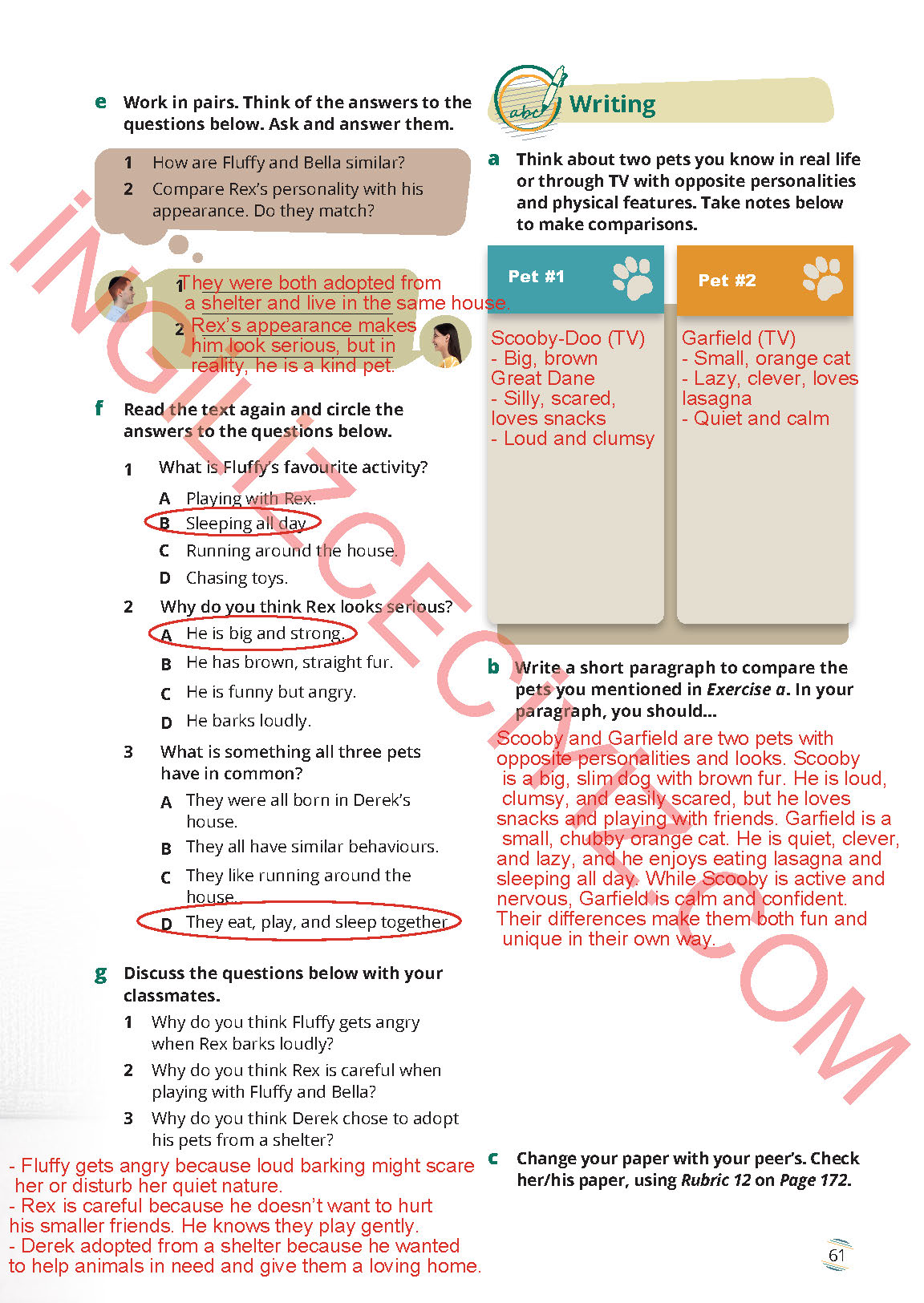 9. Sınıf Meb Yayınları İngilizce Ders Kitabı Sayfa 61 Cevapları