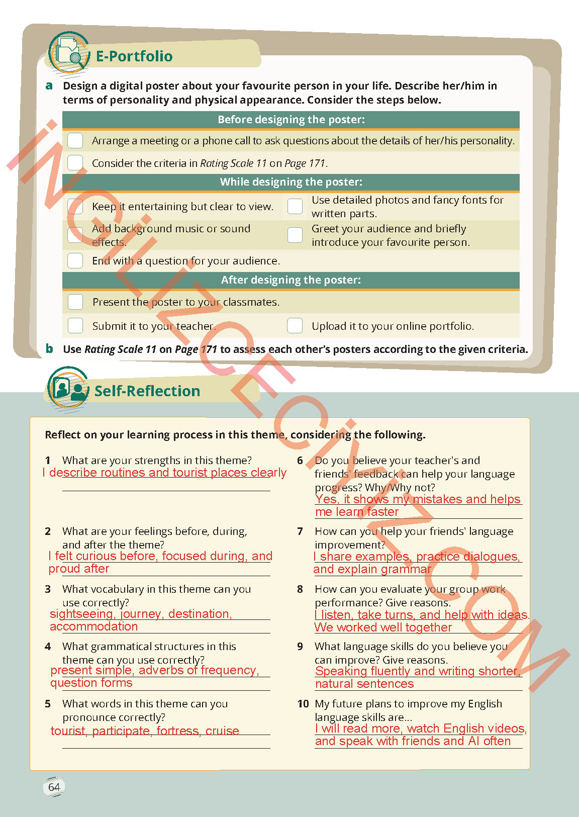 9. Sınıf Meb Yayınları İngilizce Ders Kitabı Sayfa 64 Cevapları