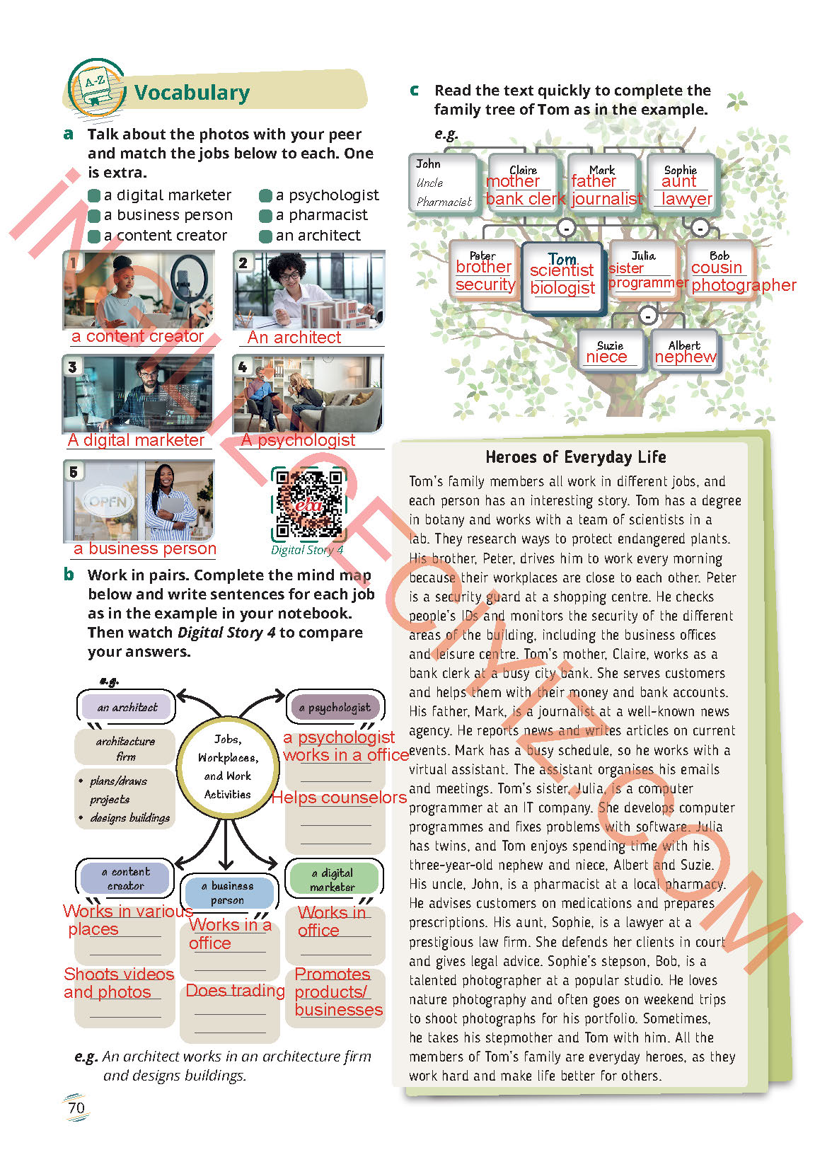 9. Sınıf Meb Yayınları İngilizce Ders Kitabı Sayfa 70 Cevapları