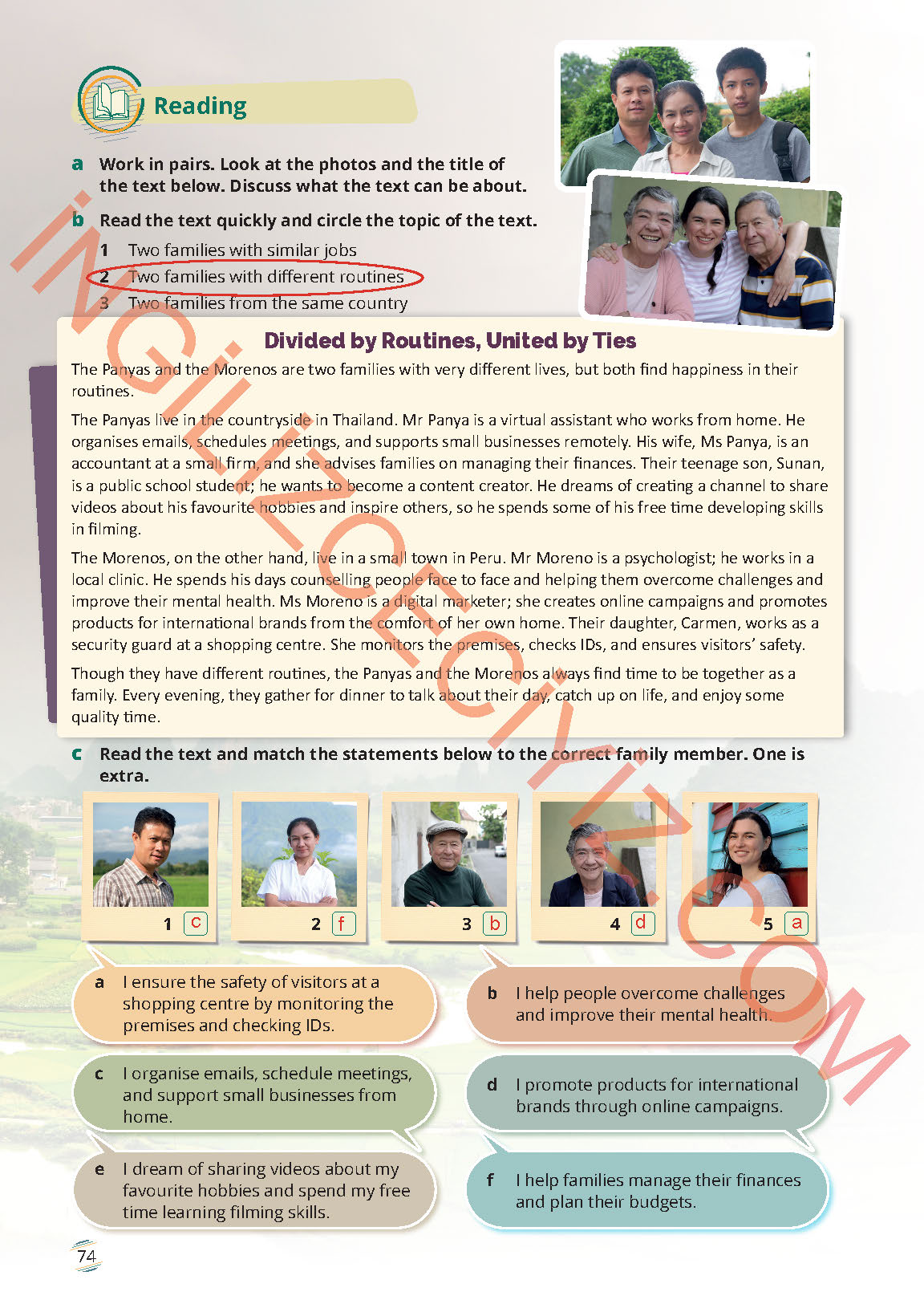 9. Sınıf Meb Yayınları İngilizce Ders Kitabı Sayfa 74 Cevapları