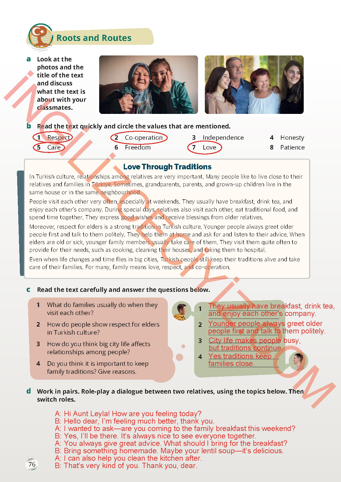 9. Sınıf Meb Yayınları İngilizce Ders Kitabı Sayfa 76 Cevapları