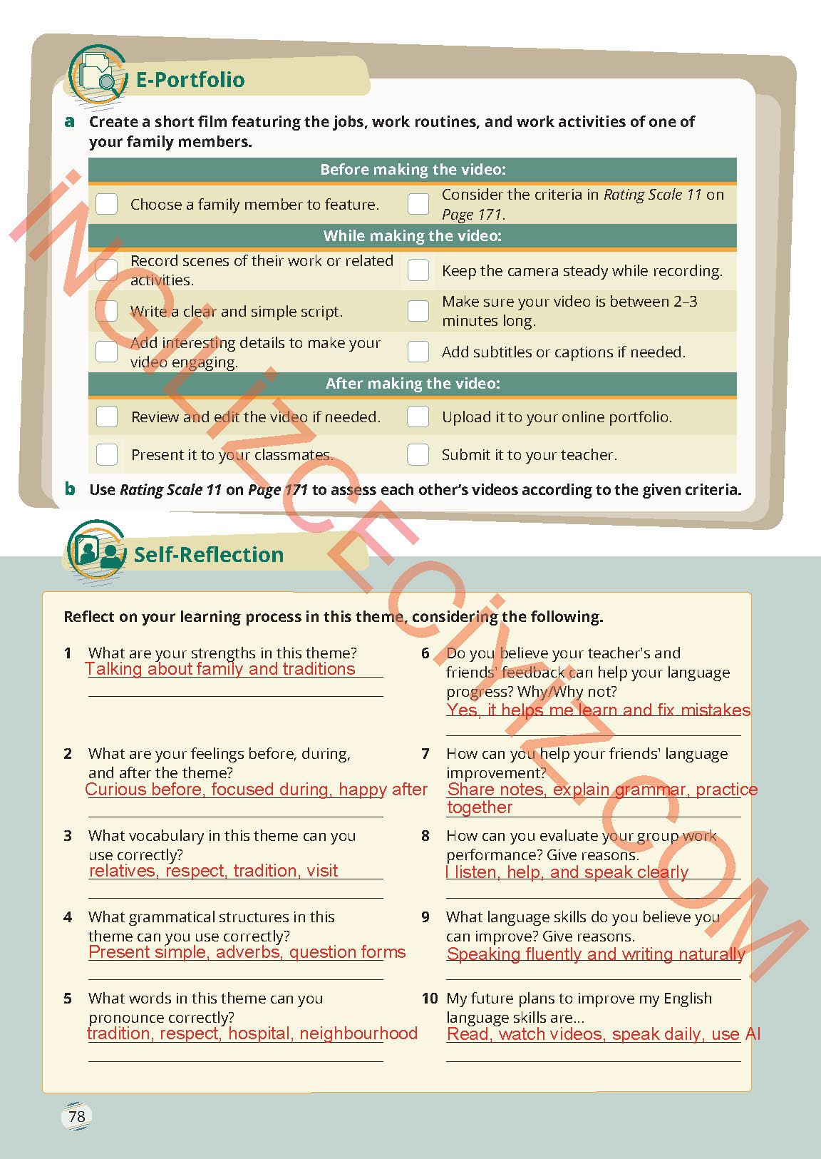 9. Sınıf Meb Yayınları İngilizce Ders Kitabı Sayfa 78 Cevapları