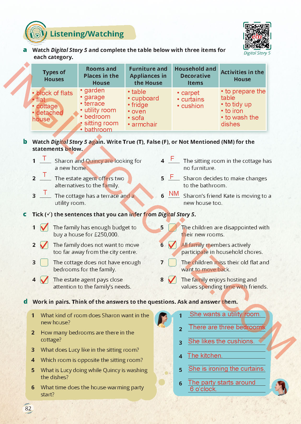9. Sınıf Meb Yayınları İngilizce Ders Kitabı Sayfa 82 Cevapları