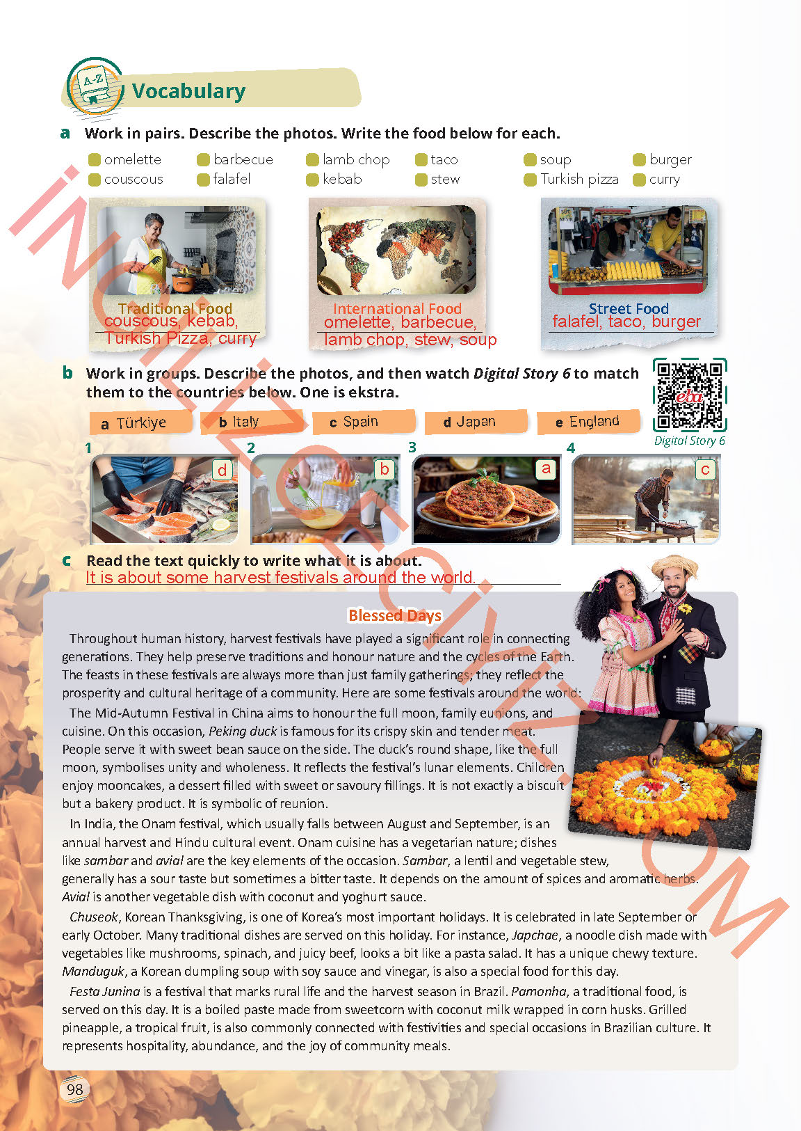 9. Sınıf Meb Yayınları İngilizce Ders Kitabı Sayfa 98 Cevapları