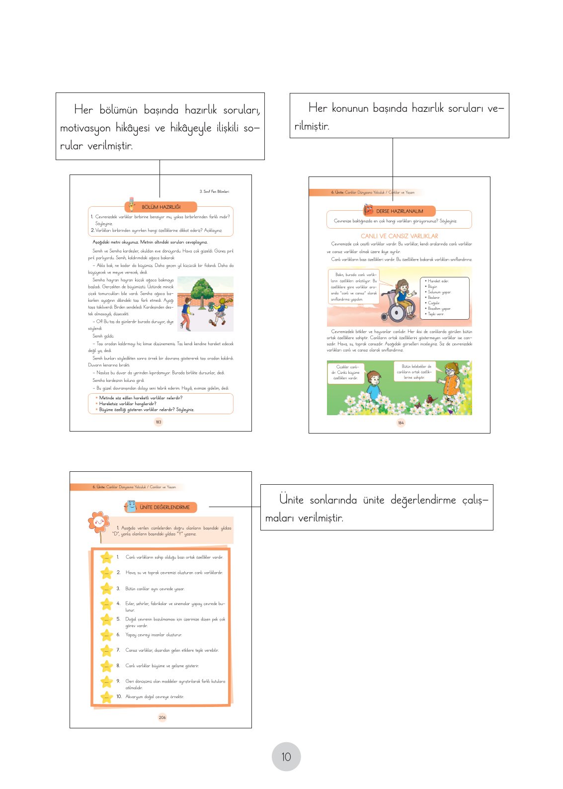 3. Sınıf Fen Bilimleri Ders Kitabı Cem Yayınları Sayfa 10 Cevapları