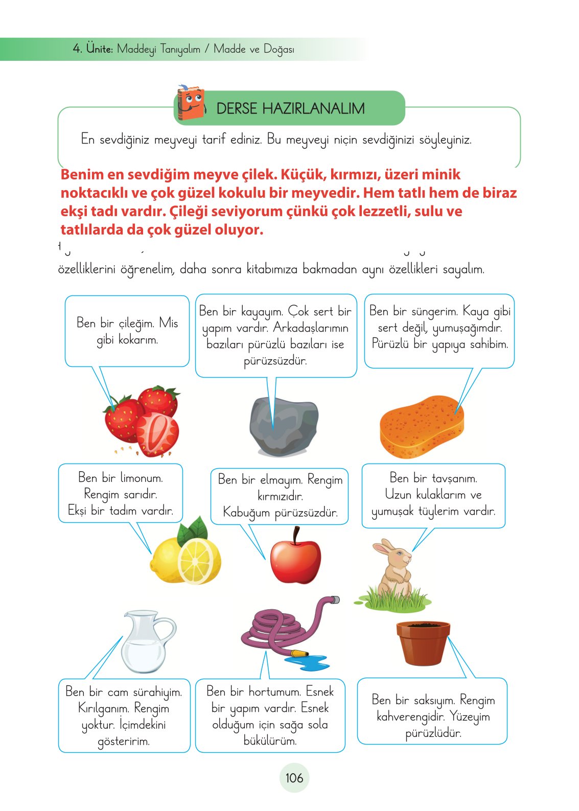 3. Sınıf Fen Bilimleri Ders Kitabı Cem Yayınları Sayfa 106 Cevapları