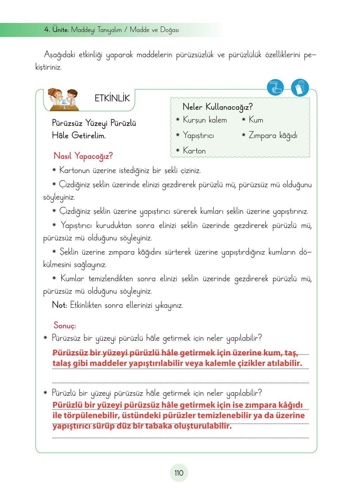 3. Sınıf Fen Bilimleri Ders Kitabı Cem Yayınları Sayfa 110 Cevapları
