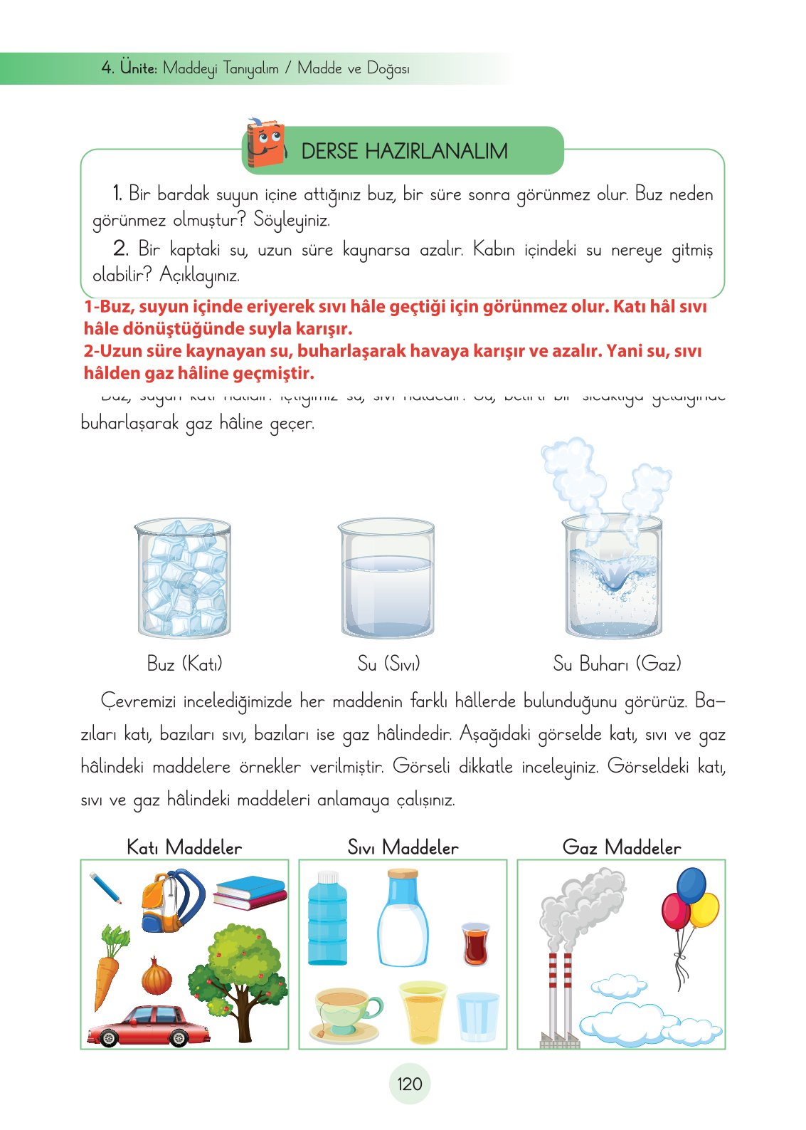 3. Sınıf Fen Bilimleri Ders Kitabı Cem Yayınları Sayfa 120 Cevapları