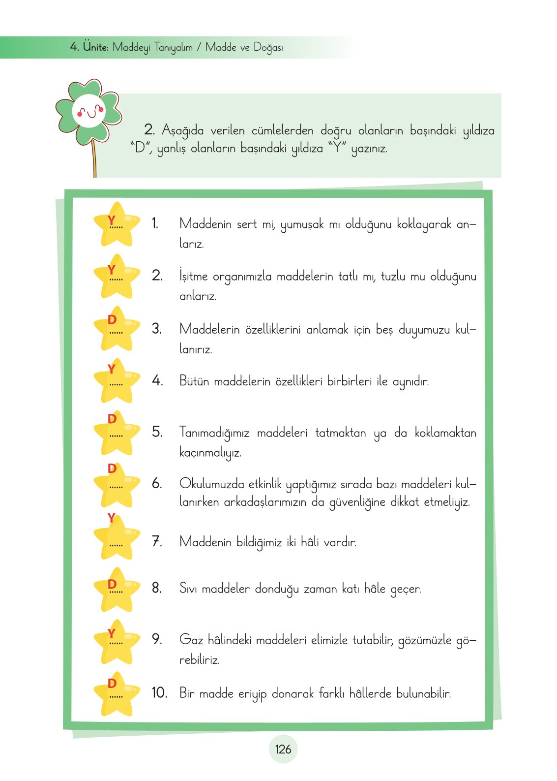 3. Sınıf Fen Bilimleri Ders Kitabı Cem Yayınları Sayfa 126 Cevapları