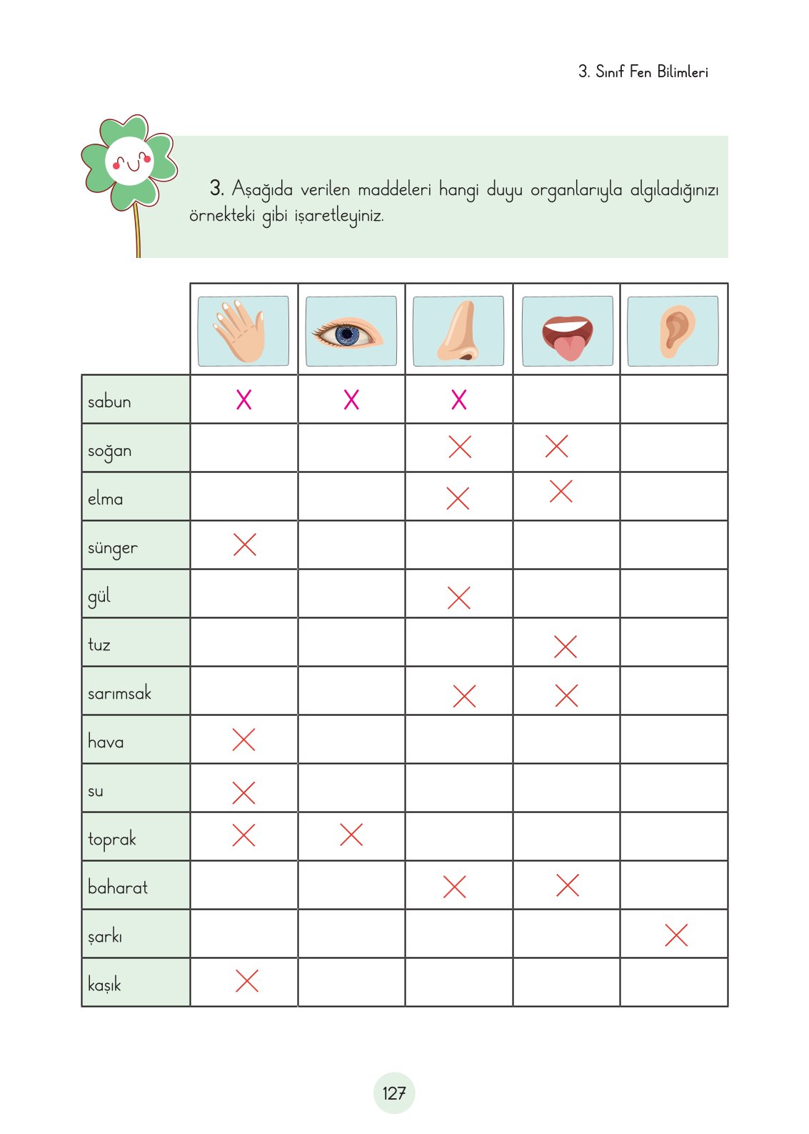 3. Sınıf Fen Bilimleri Ders Kitabı Cem Yayınları Sayfa 127 Cevapları