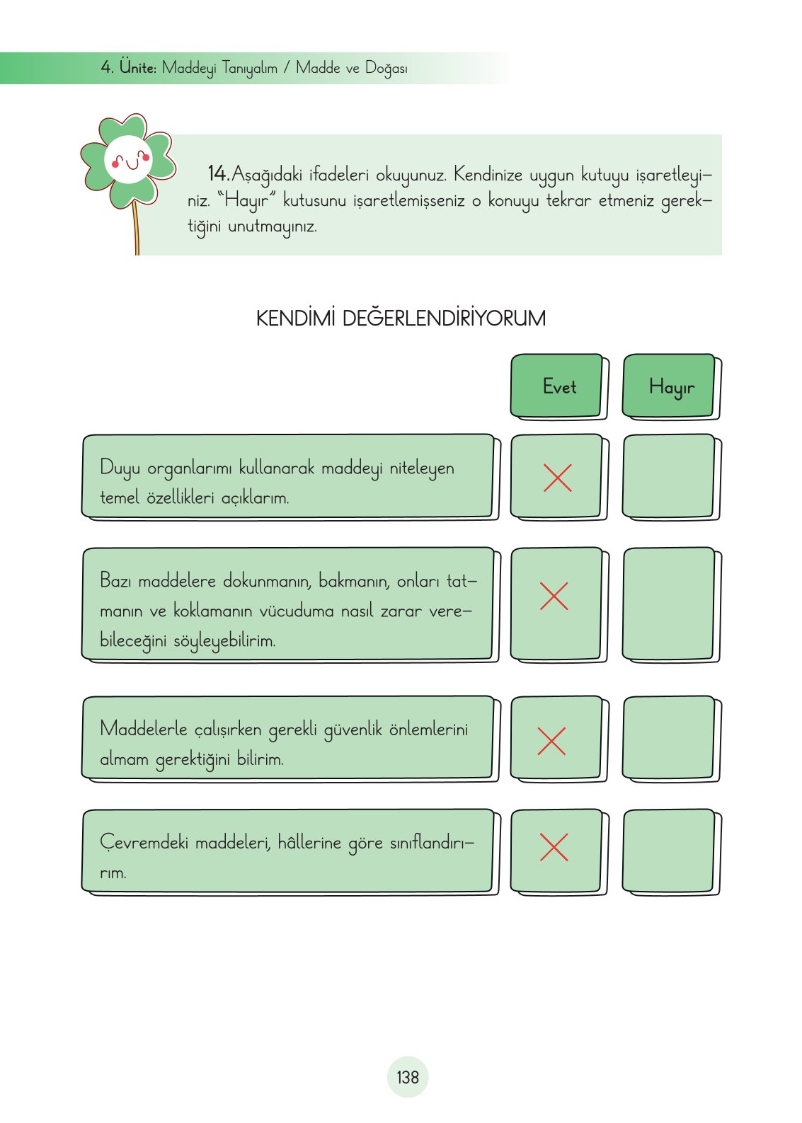 3. Sınıf Fen Bilimleri Ders Kitabı Cem Yayınları Sayfa 138 Cevapları