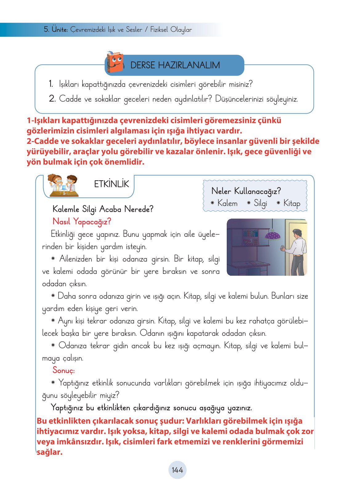 3. Sınıf Fen Bilimleri Ders Kitabı Cem Yayınları Sayfa 144 Cevapları