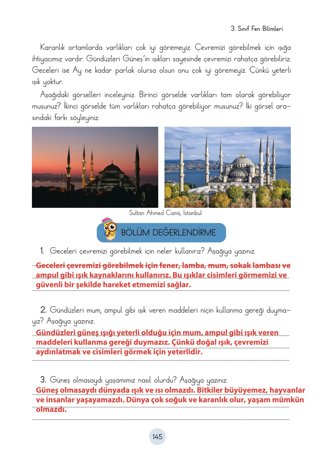 3. Sınıf Fen Bilimleri Ders Kitabı Cem Yayınları Sayfa 145 Cevapları