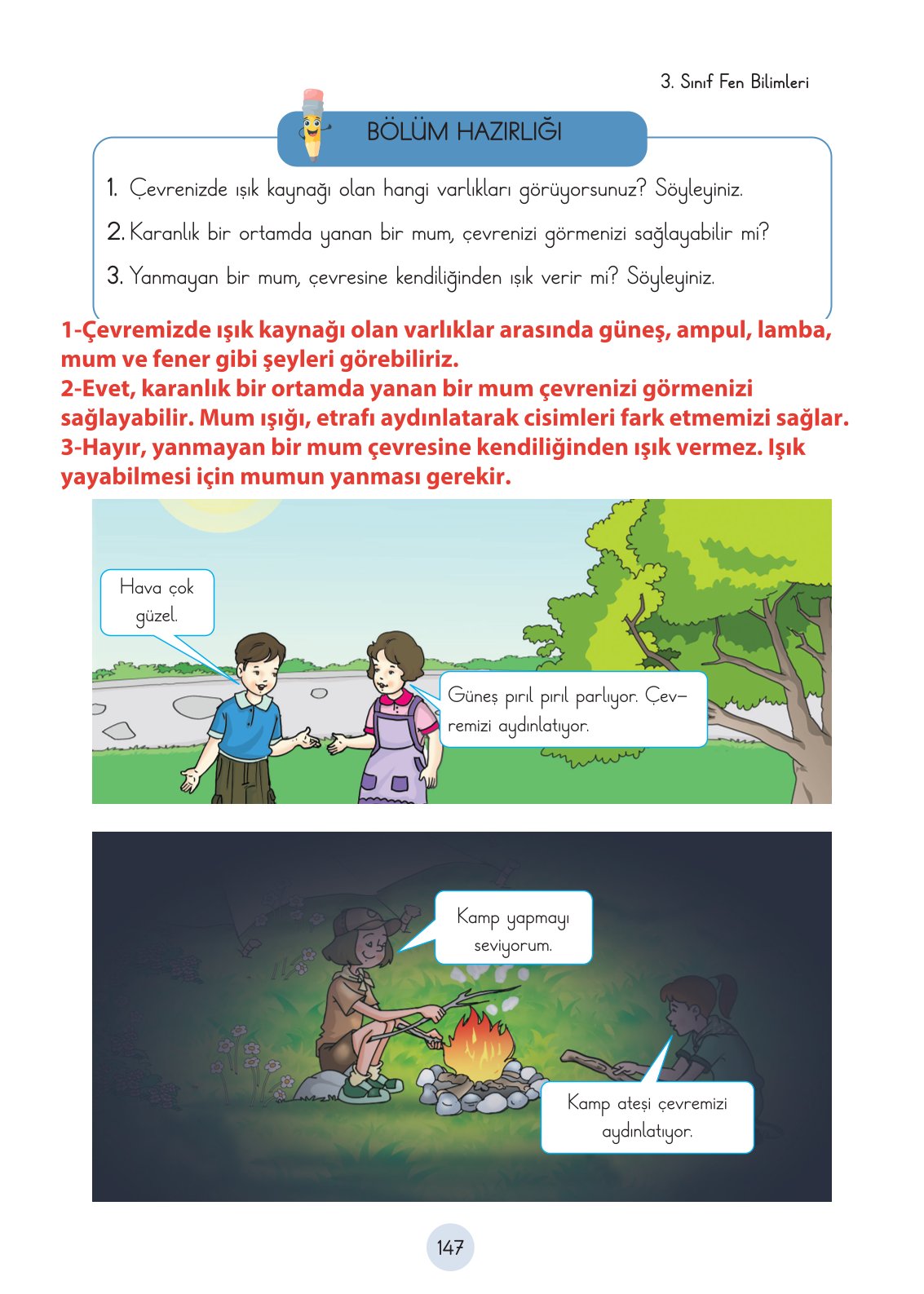 3. Sınıf Fen Bilimleri Ders Kitabı Cem Yayınları Sayfa 147 Cevapları