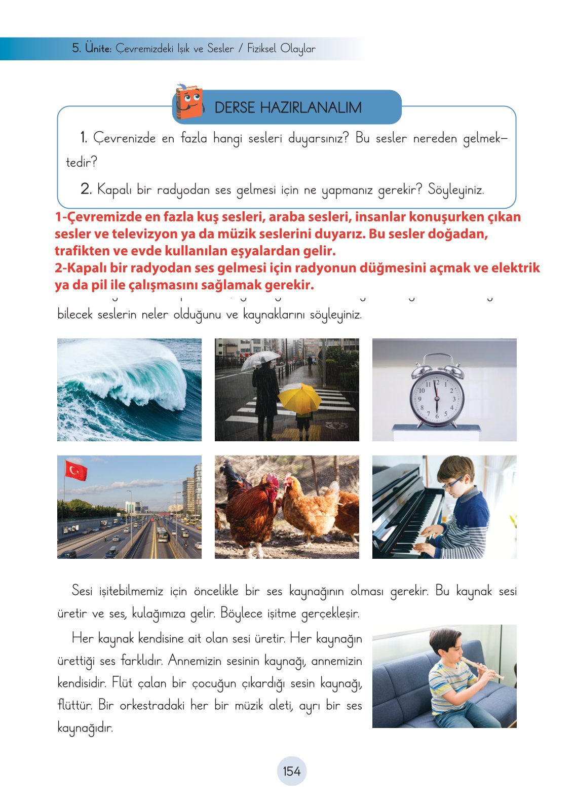 3. Sınıf Fen Bilimleri Ders Kitabı Cem Yayınları Sayfa 154 Cevapları