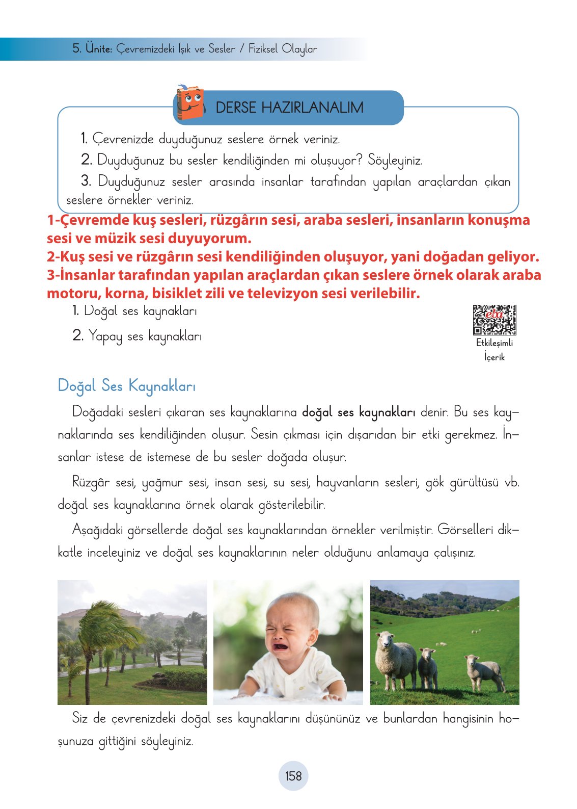 3. Sınıf Fen Bilimleri Ders Kitabı Cem Yayınları Sayfa 158 Cevapları