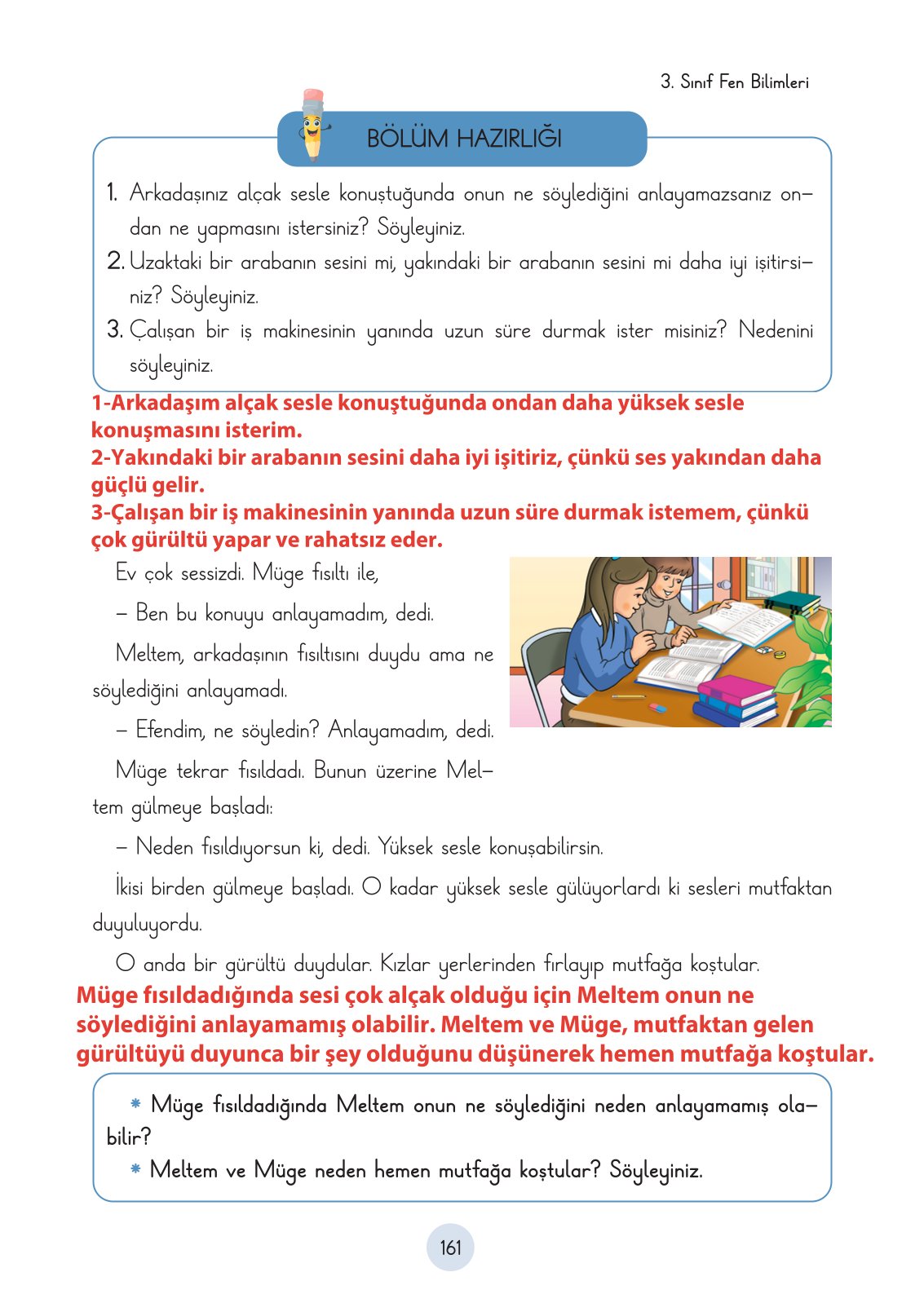 3. Sınıf Fen Bilimleri Ders Kitabı Cem Yayınları Sayfa 161 Cevapları
