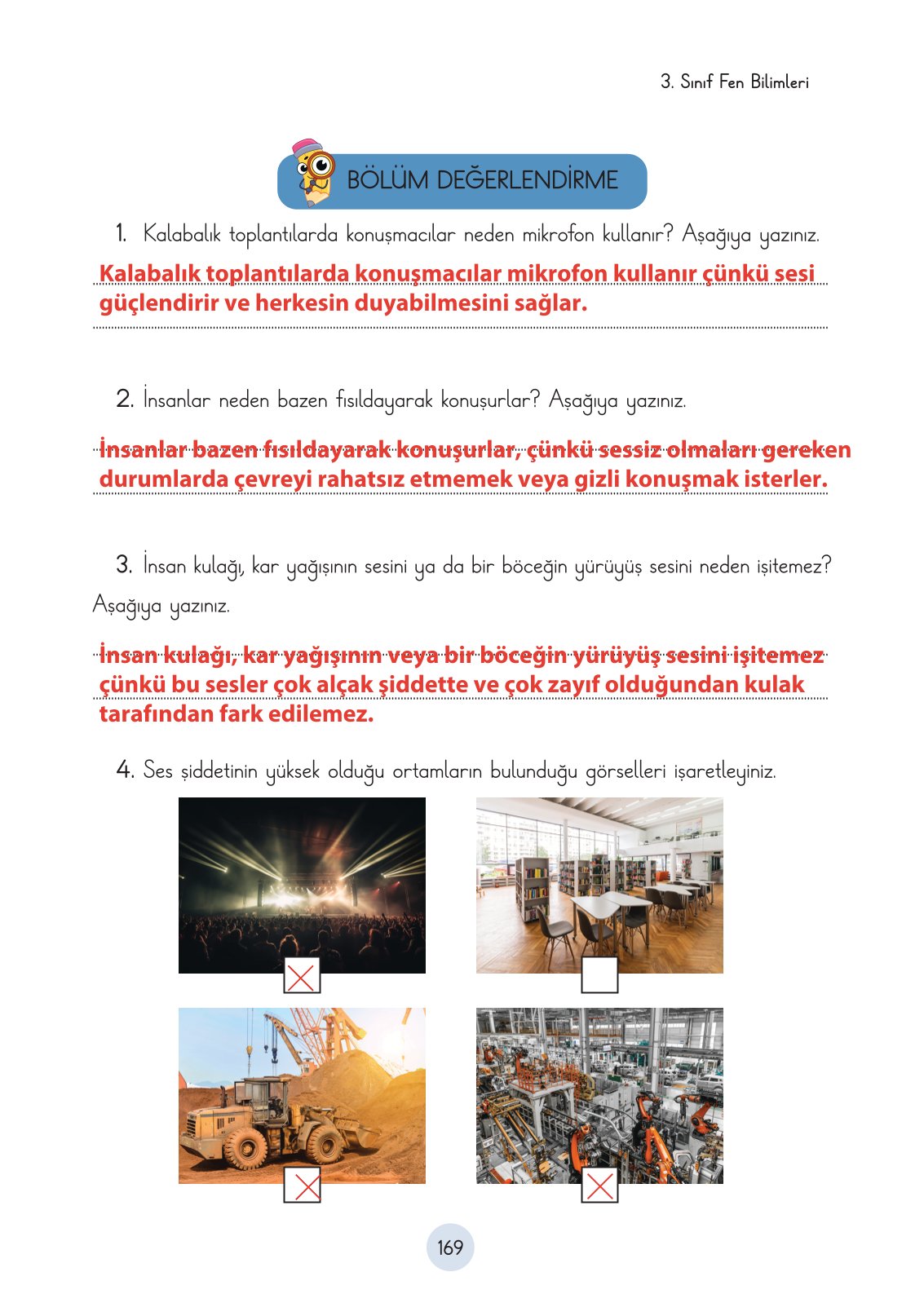 3. Sınıf Fen Bilimleri Ders Kitabı Cem Yayınları Sayfa 169 Cevapları