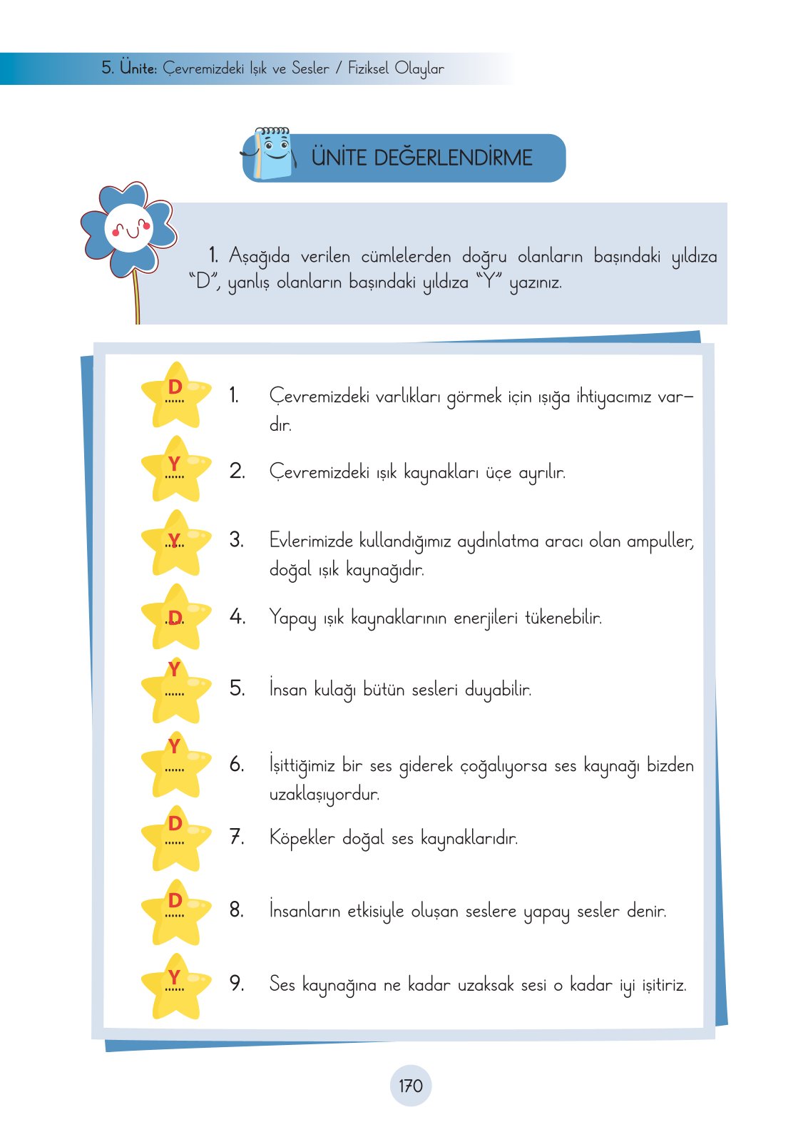 3. Sınıf Fen Bilimleri Ders Kitabı Cem Yayınları Sayfa 170 Cevapları