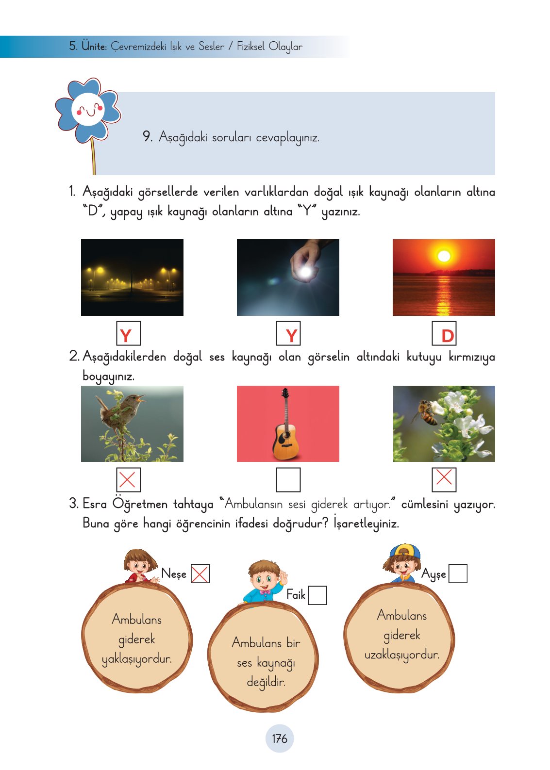 3. Sınıf Fen Bilimleri Ders Kitabı Cem Yayınları Sayfa 176 Cevapları