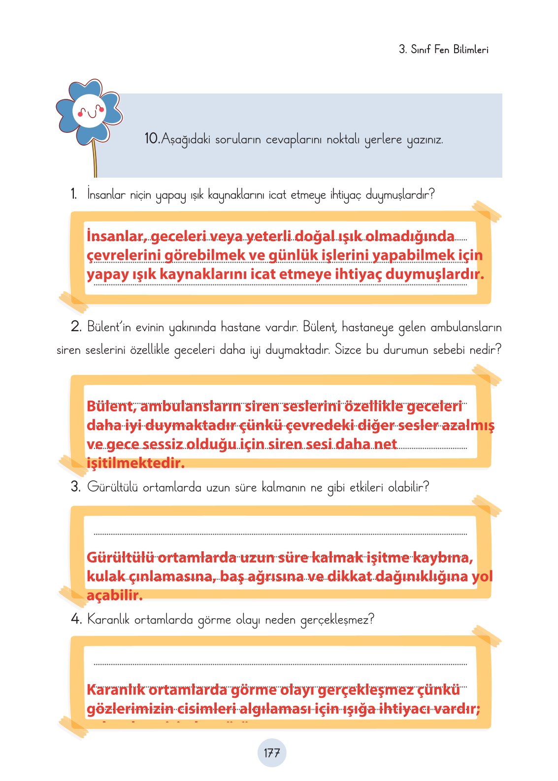 3. Sınıf Fen Bilimleri Ders Kitabı Cem Yayınları Sayfa 177 Cevapları 3. Sınıf Fen Bilimleri Ders Kitabı Cem Yayınları Sayfa 177 Cevapları