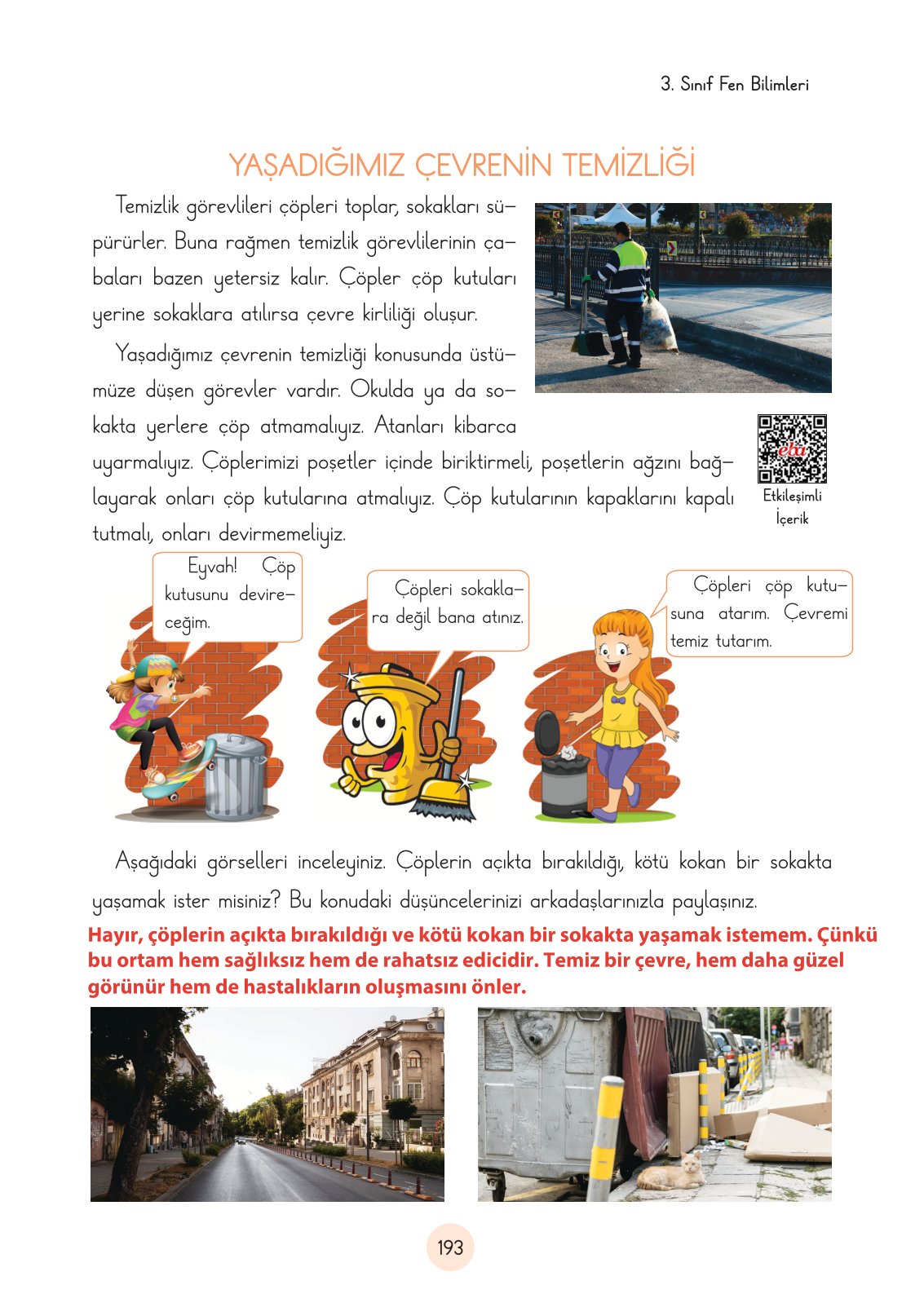 3. Sınıf Fen Bilimleri Ders Kitabı Cem Yayınları Sayfa 193 Cevapları