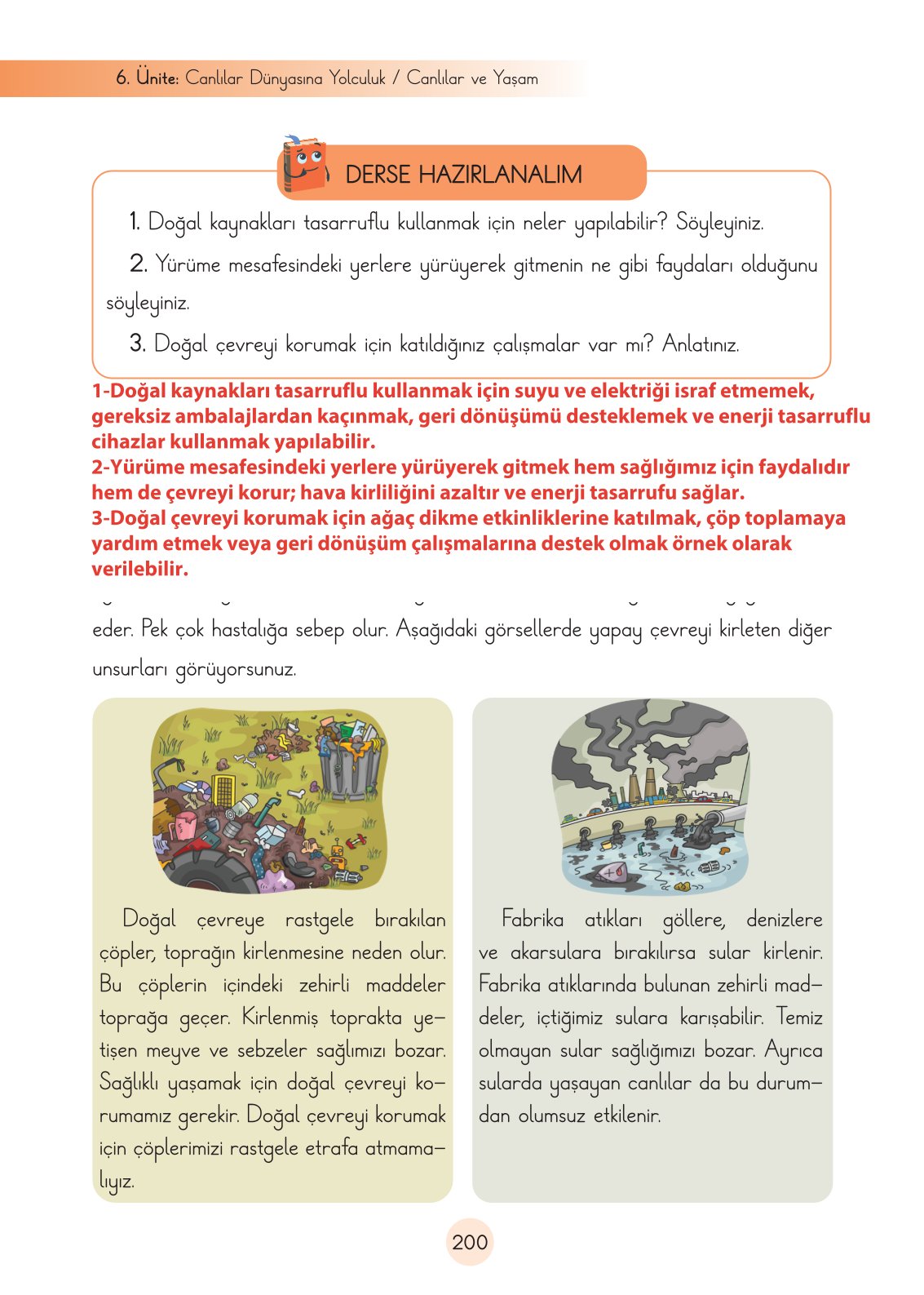 3. Sınıf Fen Bilimleri Ders Kitabı Cem Yayınları Sayfa 200 Cevapları