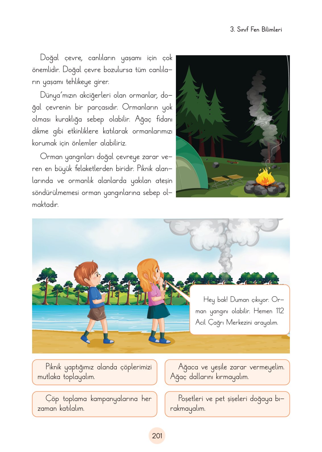 3. Sınıf Fen Bilimleri Ders Kitabı Cem Yayınları Sayfa 201 Cevapları