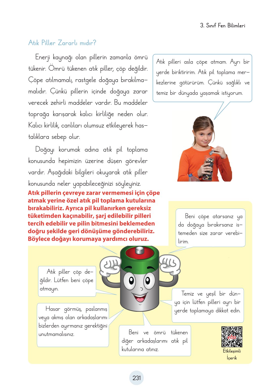 3. Sınıf Fen Bilimleri Ders Kitabı Cem Yayınları Sayfa 231 Cevapları