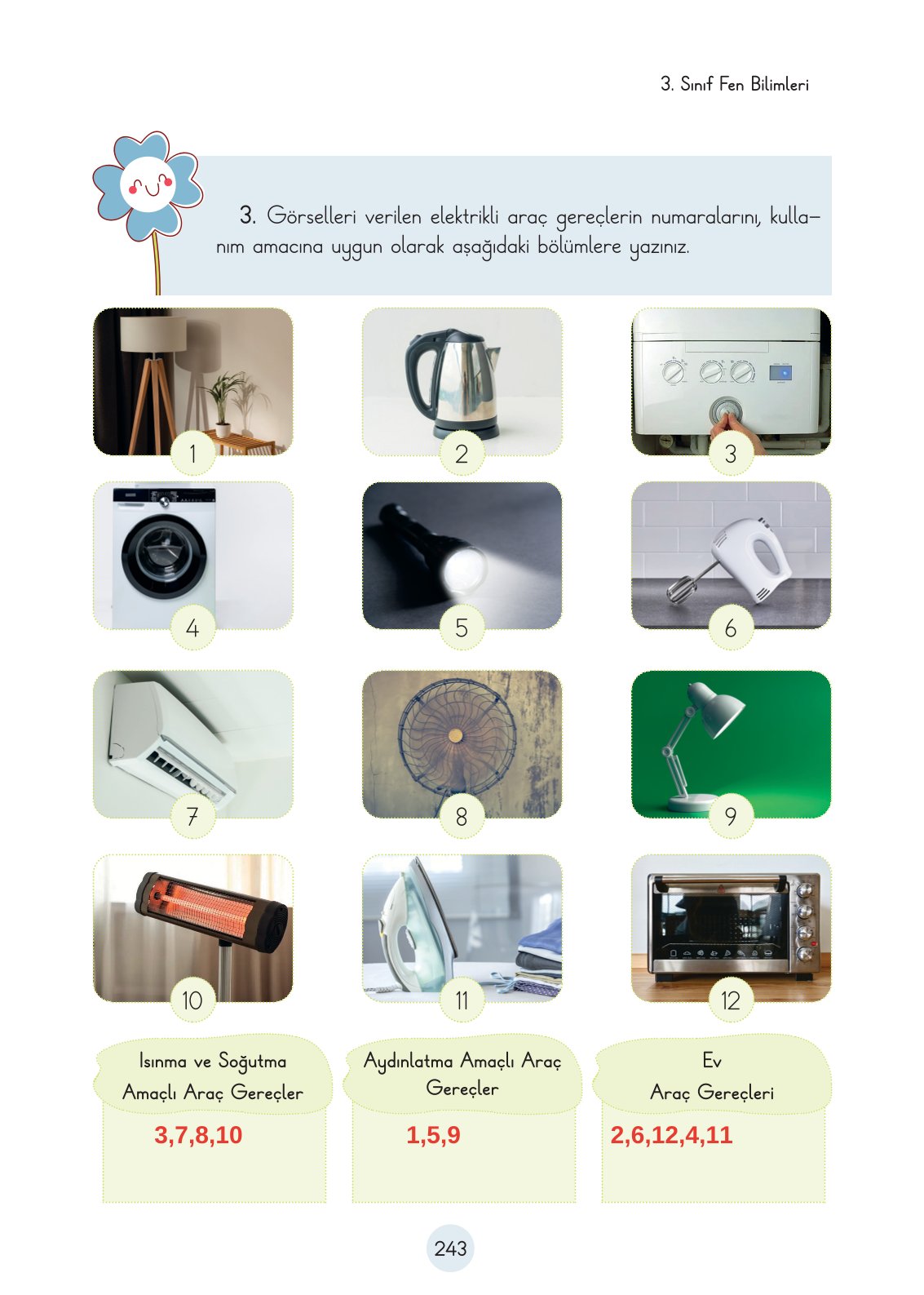 3. Sınıf Fen Bilimleri Ders Kitabı Cem Yayınları Sayfa 243 Cevapları