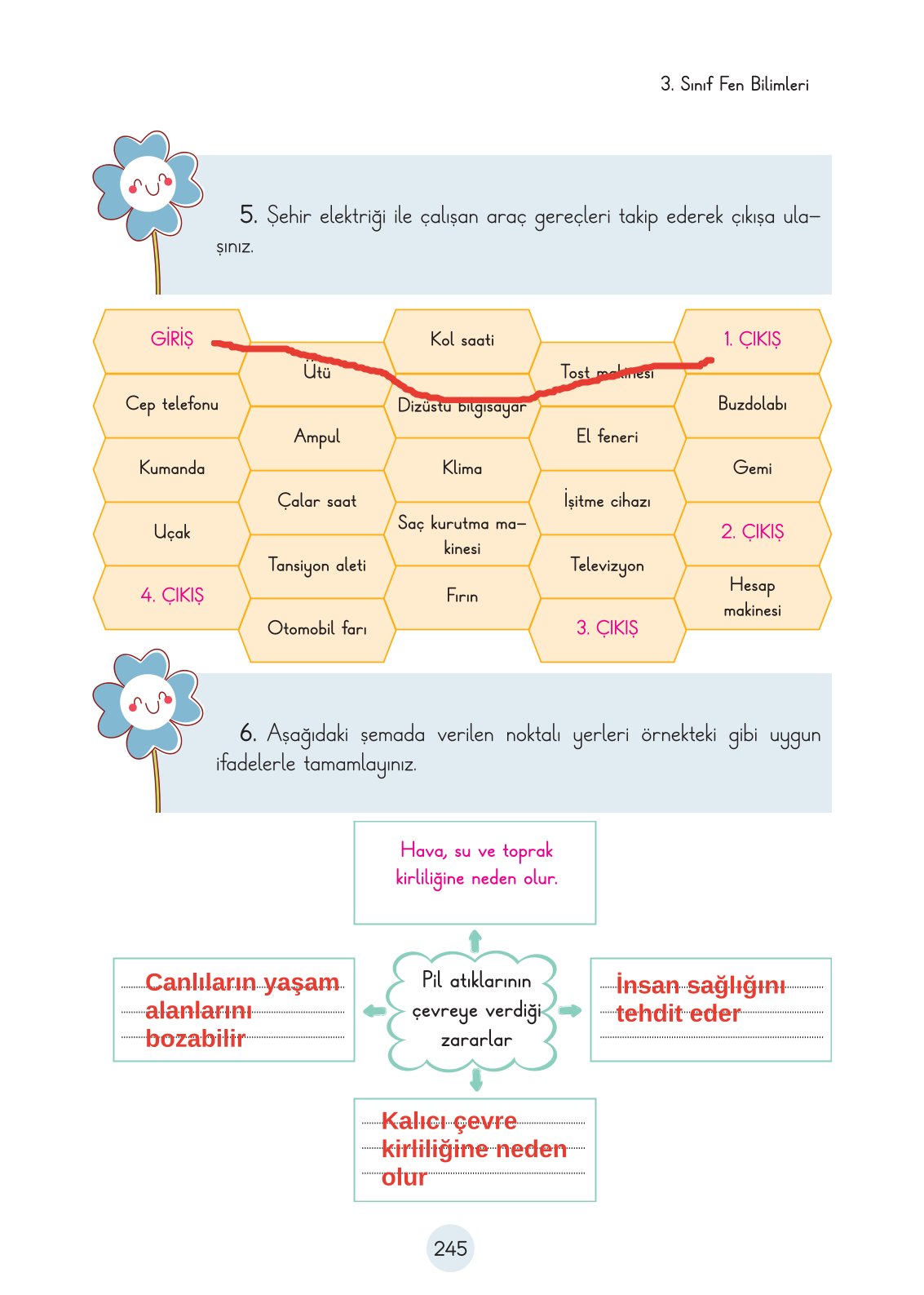3. Sınıf Fen Bilimleri Ders Kitabı Cem Yayınları Sayfa 245 Cevapları