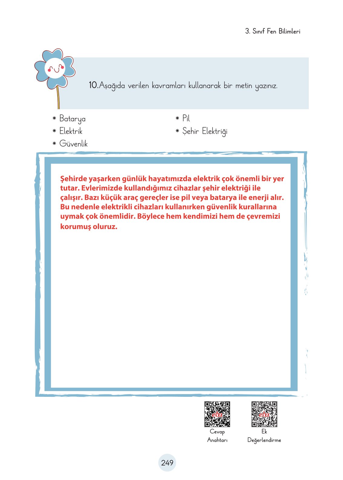 3. Sınıf Fen Bilimleri Ders Kitabı Cem Yayınları Sayfa 249 Cevapları