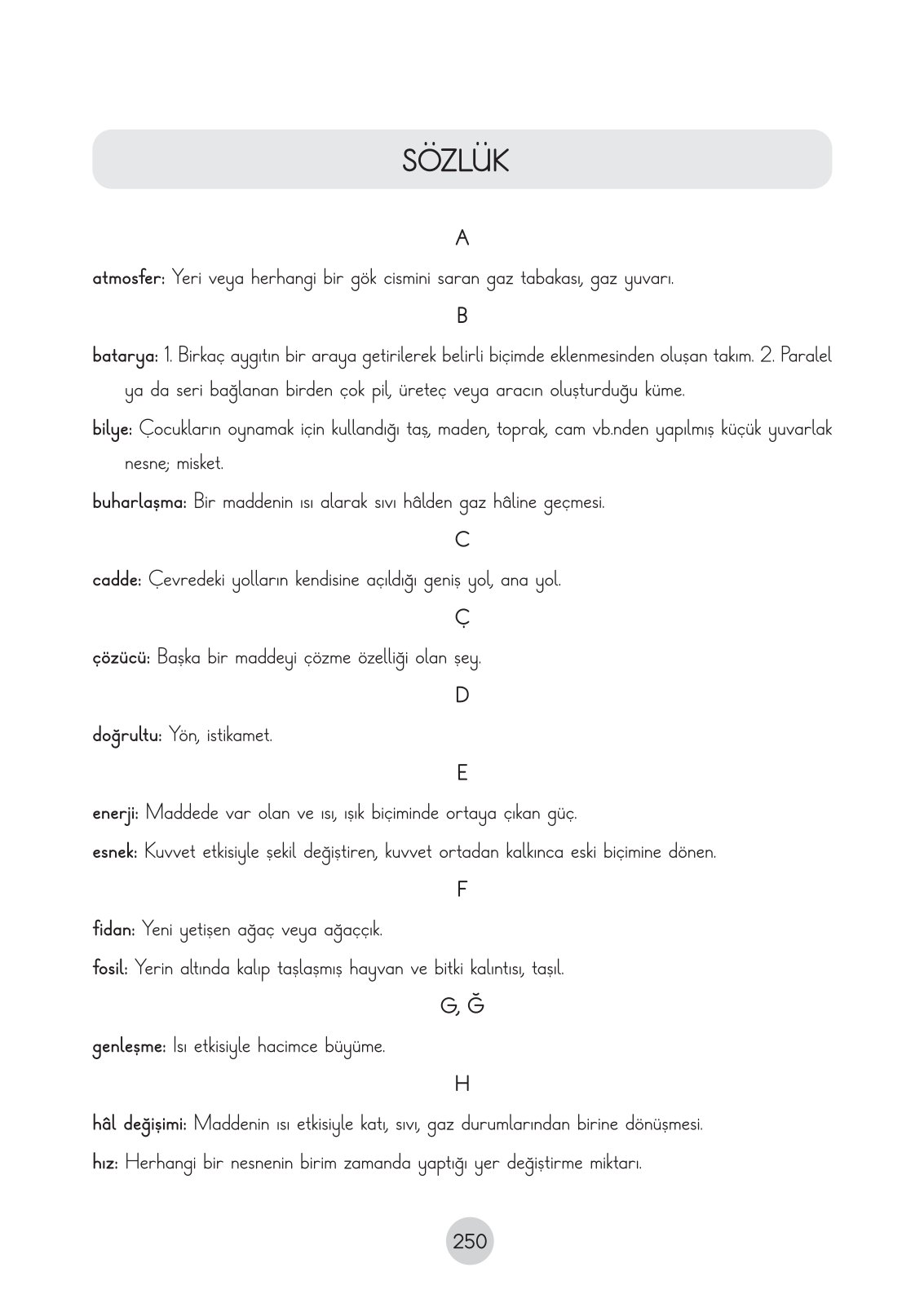 3. Sınıf Fen Bilimleri Ders Kitabı Cem Yayınları Sayfa 250 Cevapları