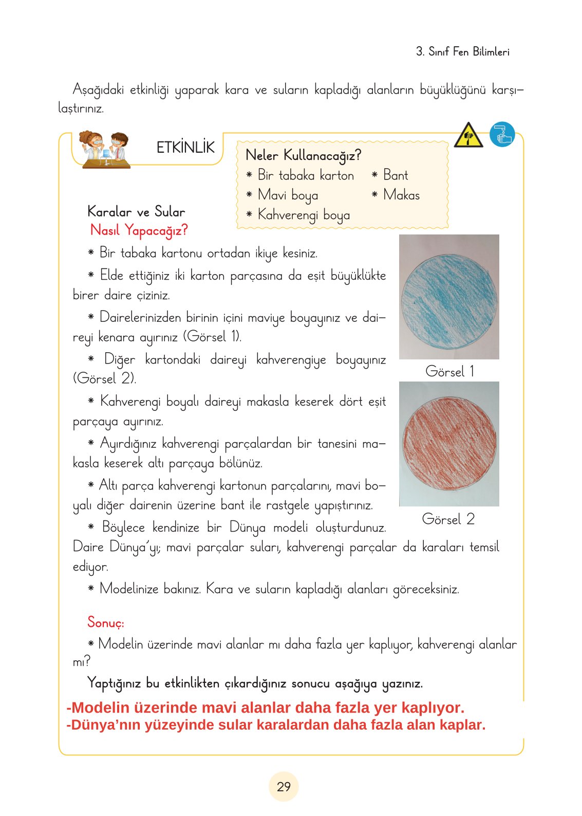 3. Sınıf Fen Bilimleri Ders Kitabı Cem Yayınları Sayfa 29 Cevapları