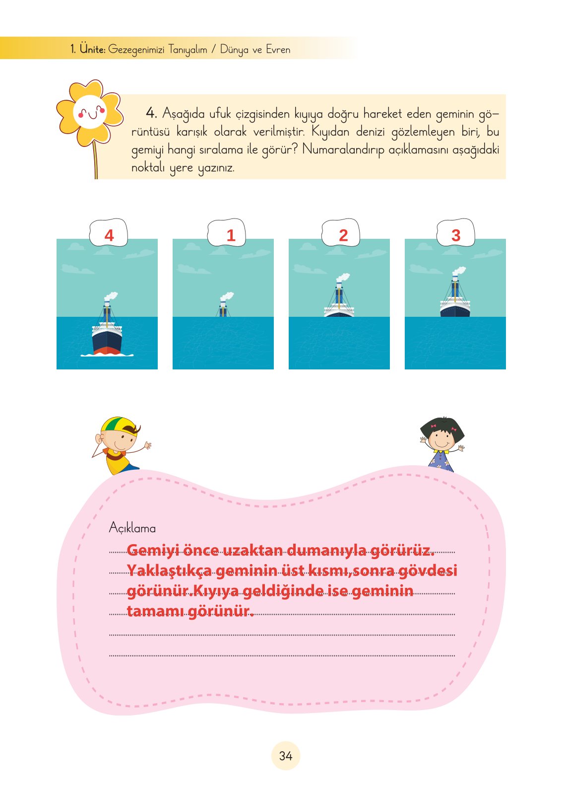 3. Sınıf Fen Bilimleri Ders Kitabı Cem Yayınları Sayfa 34 Cevapları