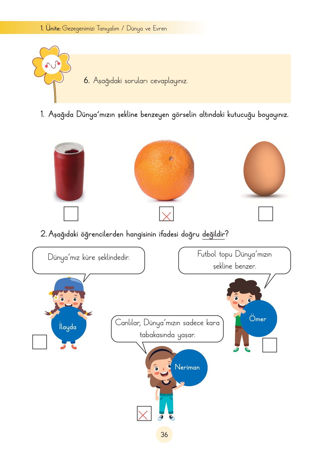 3. Sınıf Fen Bilimleri Ders Kitabı Cem Yayınları Sayfa 36 Cevapları
