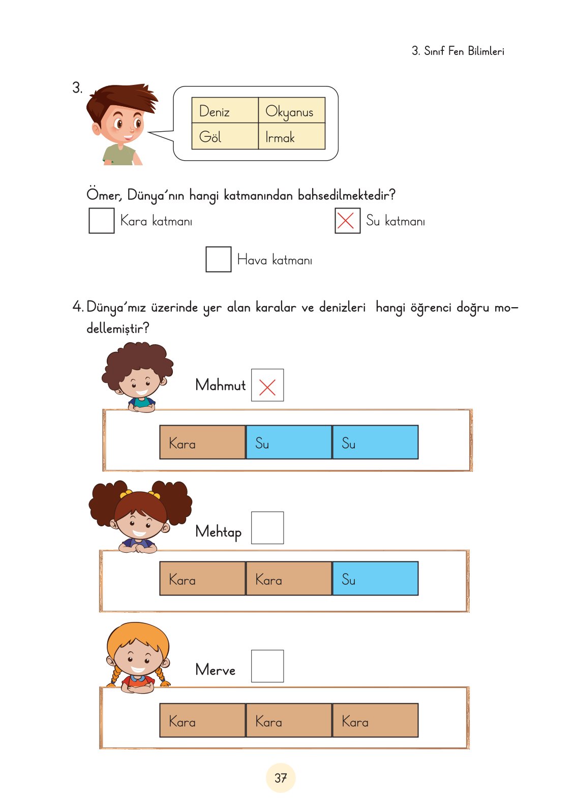 3. Sınıf Fen Bilimleri Ders Kitabı Cem Yayınları Sayfa 37 Cevapları