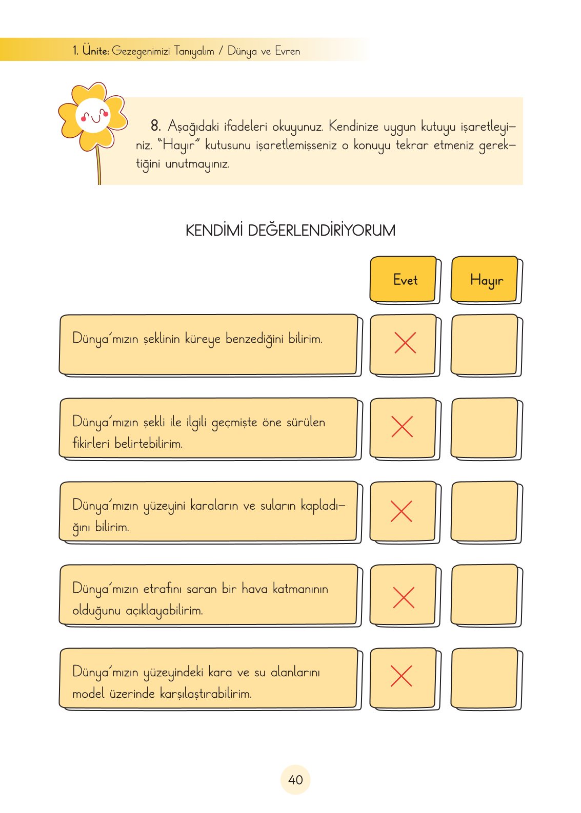 3. Sınıf Fen Bilimleri Ders Kitabı Cem Yayınları Sayfa 40 Cevapları