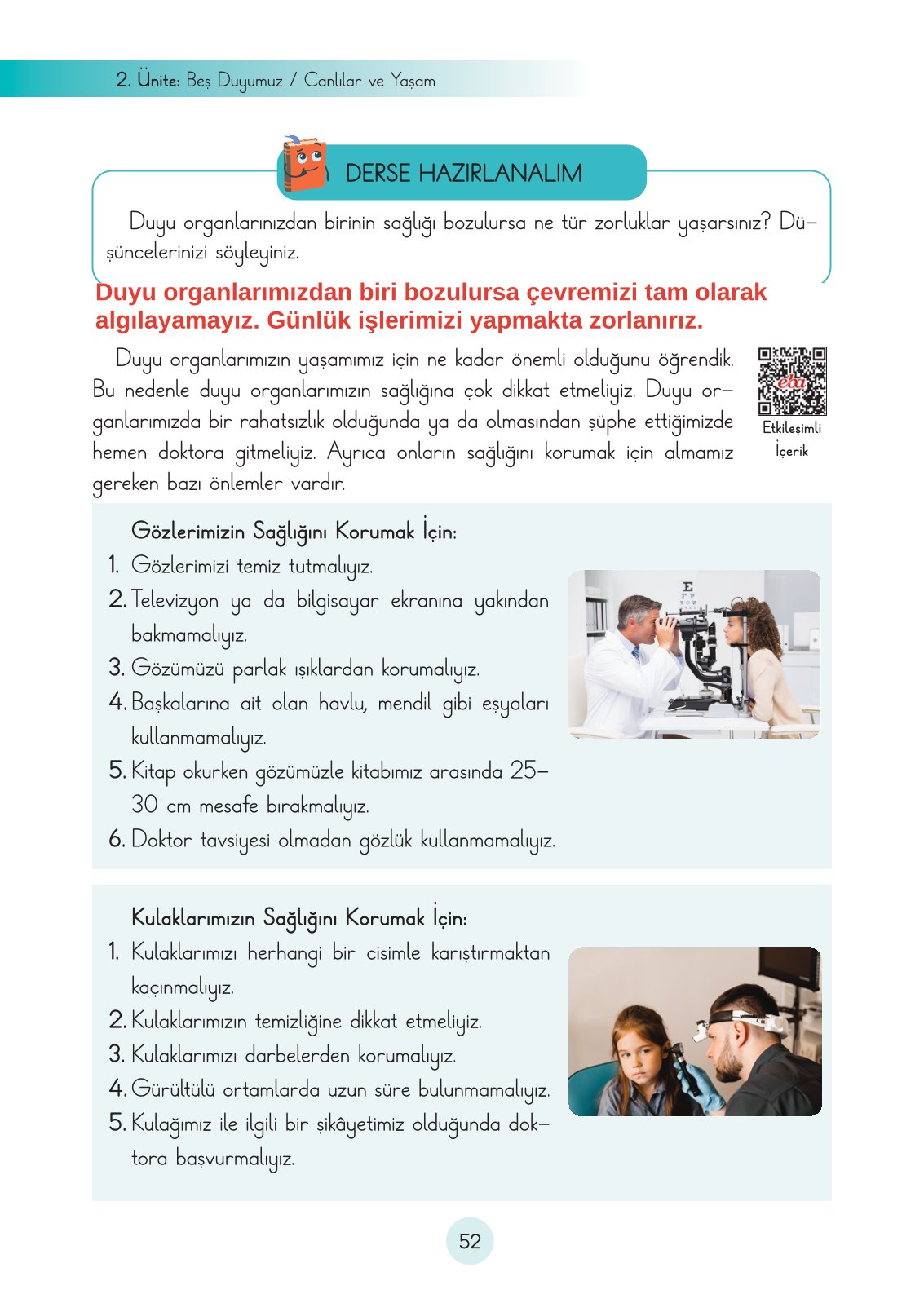 3. Sınıf Fen Bilimleri Ders Kitabı Cem Yayınları Sayfa 52 Cevapları